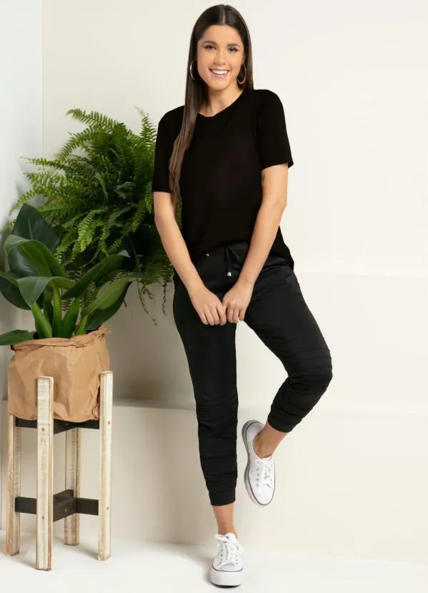 Quintess - Blusa Preto com Mangas Curtas 3