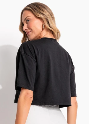 Quintess - Blusa Preto em Canelado - QUINTESS