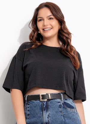 Quintess - Blusa Preto em Canelado - QUINTESS