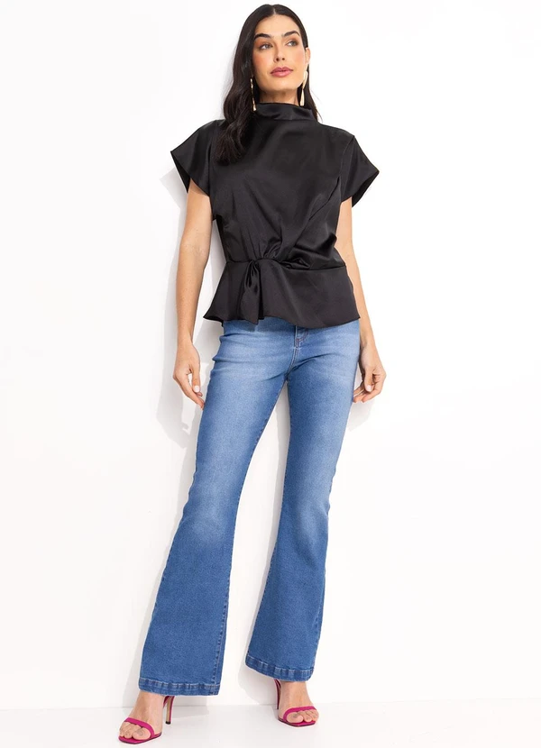Quintess - Blusa Preto em Cetim 3