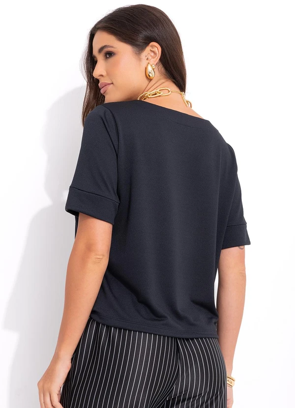Bimini - Blusa Preto em Malha Crepe 2