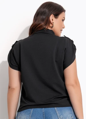 Quintess - Blusa Preto em Malha Crepe - QUINTESS
