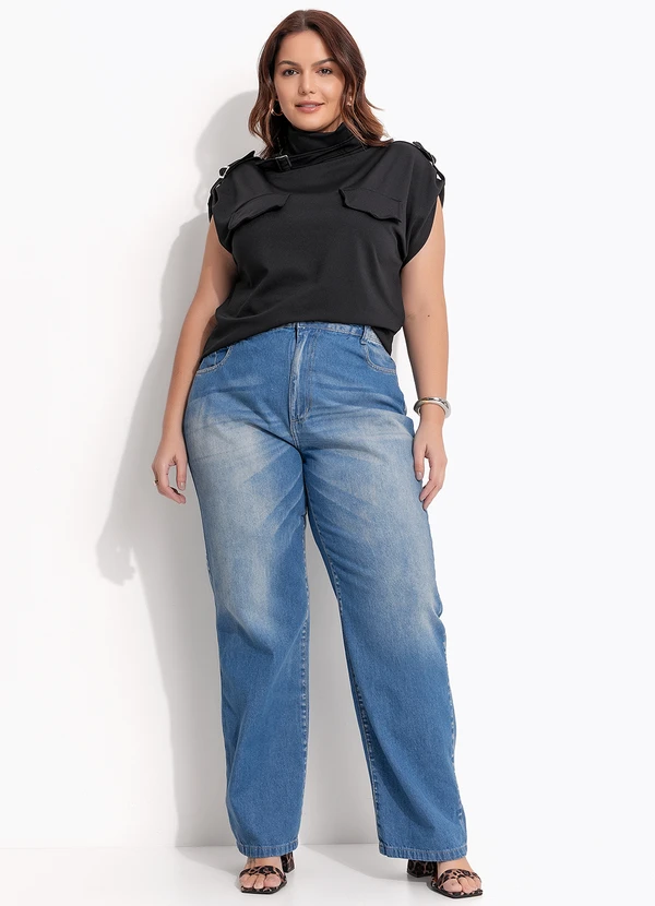 Quintess - Blusa Preto em Malha Crepe 11