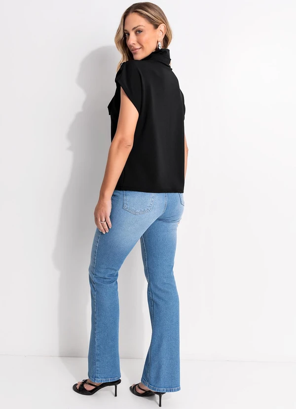 Quintess - Blusa Preto em Malha Crepe 5