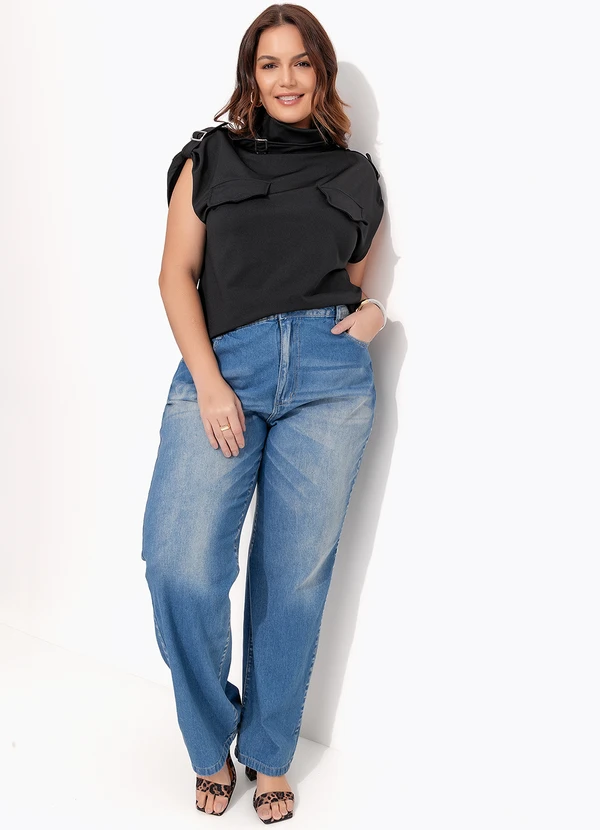 Quintess - Blusa Preto em Malha Crepe 9