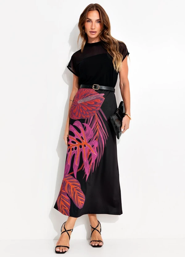 Quintess - Blusa Preto em Malha Crepe