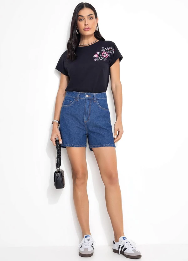 Quintess - Blusa Preto em Malha de Algodão 3