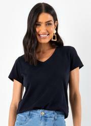 Blusa Preto em Malha de Algodo