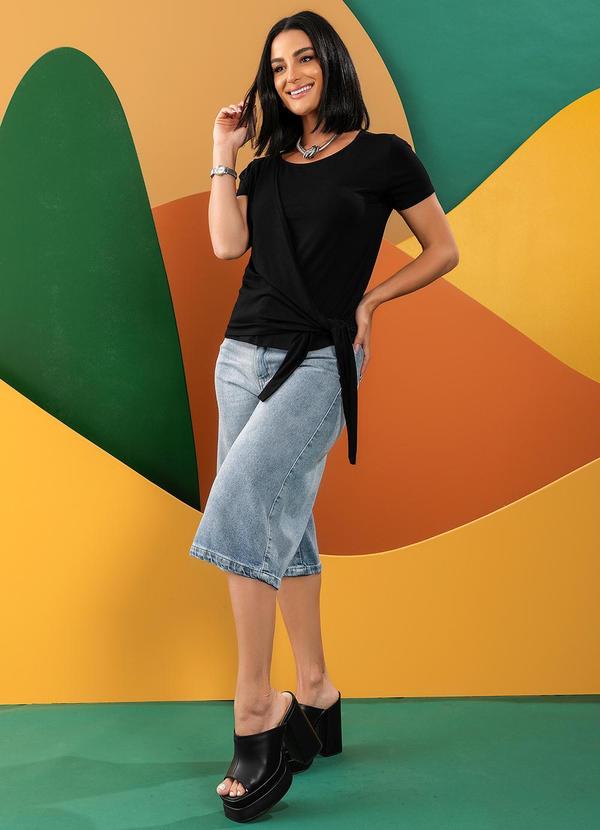 Quintess - Blusa Preto em Malha de Viscose 1