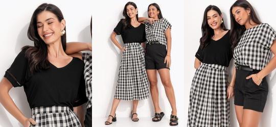 Blusa Preto em Malha de Viscose