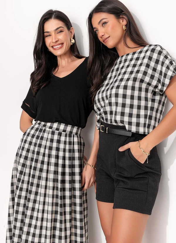 Quintess - Blusa Preto em Malha de Viscose 3