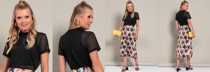 Blusa Preto em Malha Devor�