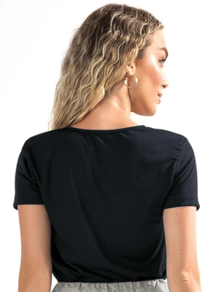 Moda Pop - Blusa Preto em Malha - MODA POP