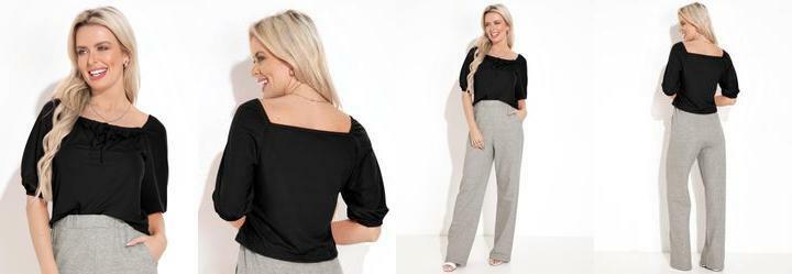 Blusa Preto em Malha