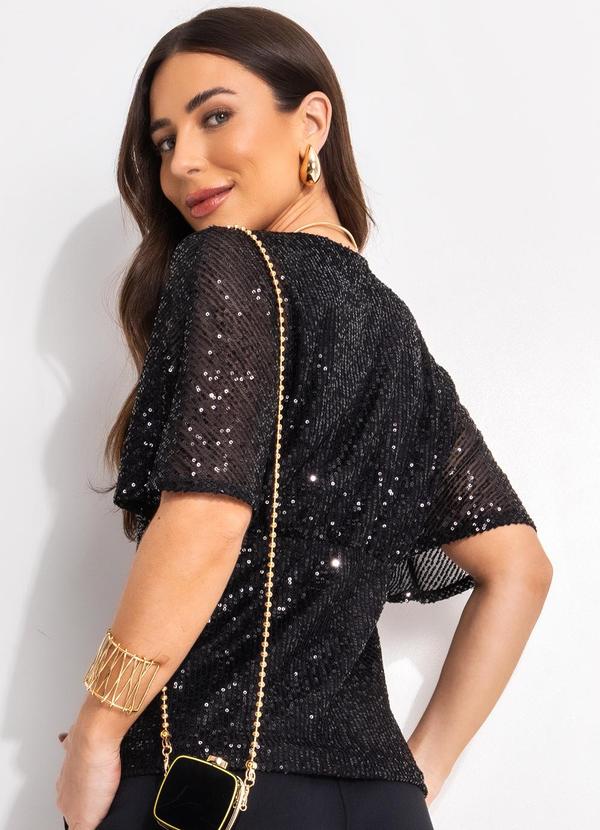 Quintess - Blusa Preto em Paetê 2