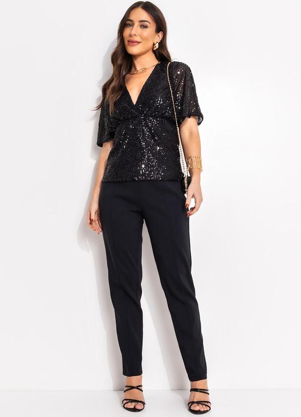 Quintess - Blusa Preto em Paetê 6