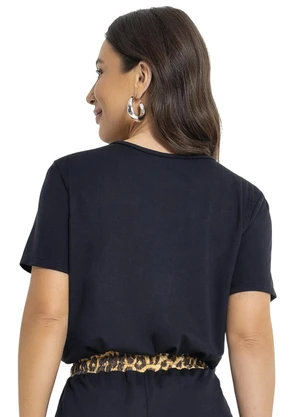 Moda Pop - Blusa Preto em Poliviscose - MODA POP
