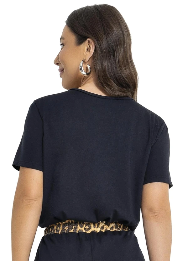Moda Pop - Blusa Preto em Poliviscose 2