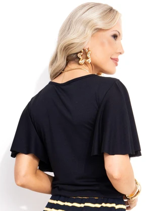 Bimini - Blusa Preto em Poliviscose - BIMINI