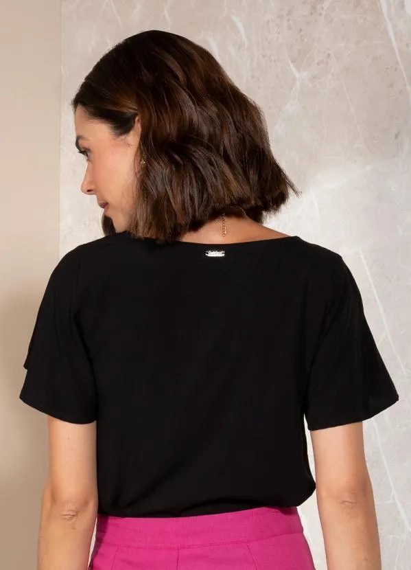 Quintess - Blusa Preto em Viscose Plana 2