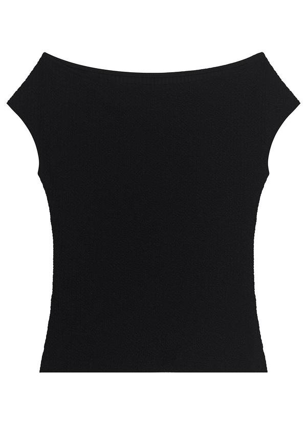 Malwee - Blusa Preto Justa Texturizada