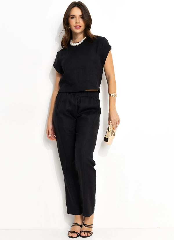 Souq - Blusa  em Linho Preto 3