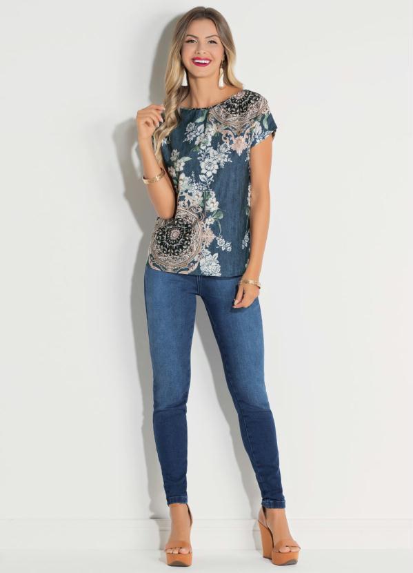 Quintess - Blusa Quintess Floral com Manga Curta 3