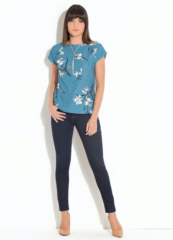 Quintess - Blusa Quintess Orquídeas com Mangas Curtas 3