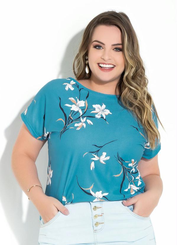 Quintess - Blusa Quintess Orquídeas com Mangas Curtas 5