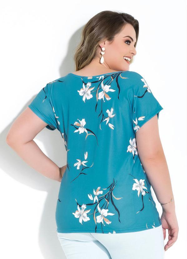 Quintess - Blusa Quintess Orquídeas com Mangas Curtas 6