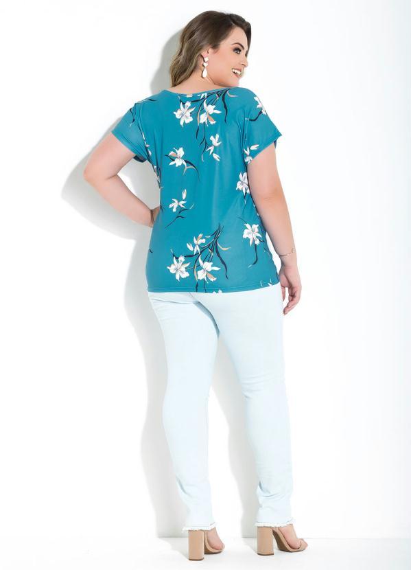 Quintess - Blusa Quintess Orquídeas com Mangas Curtas 8