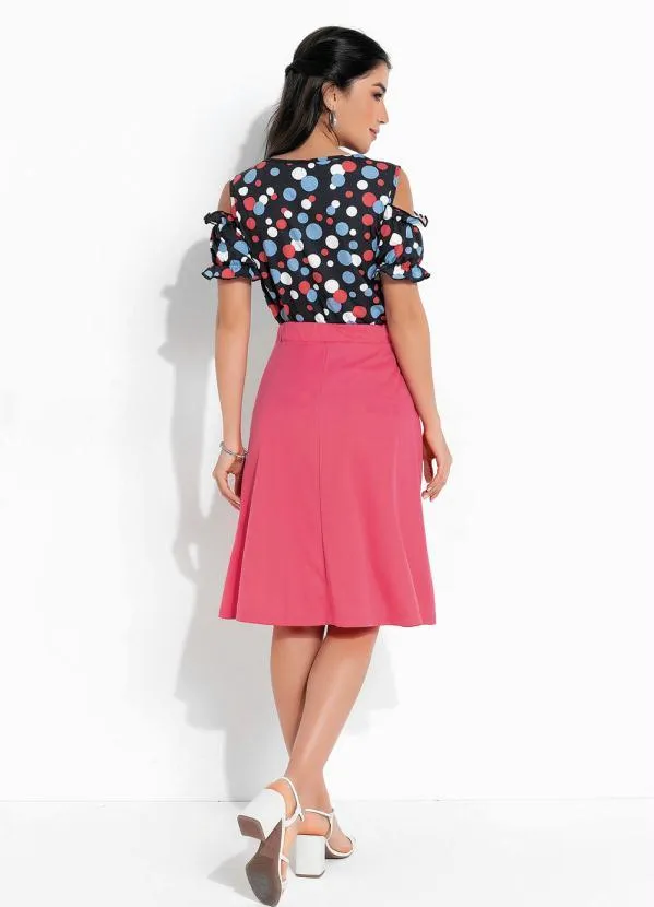 Rosalie - Blusa Recorte Ombro Poá Azul 5