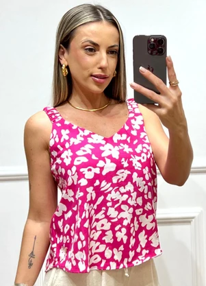 Doce Tom - Blusa Regata Decote V Estampado - DOCE TOM