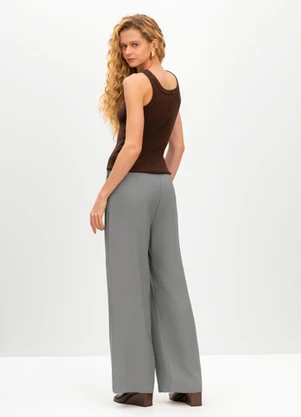 Essendi - Blusa Regata Feminina em Ribana Marrom - ESSENDI