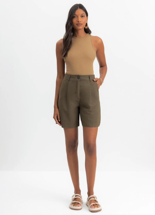 Essendi - Blusa Regata Feminina em Ribana Marrom