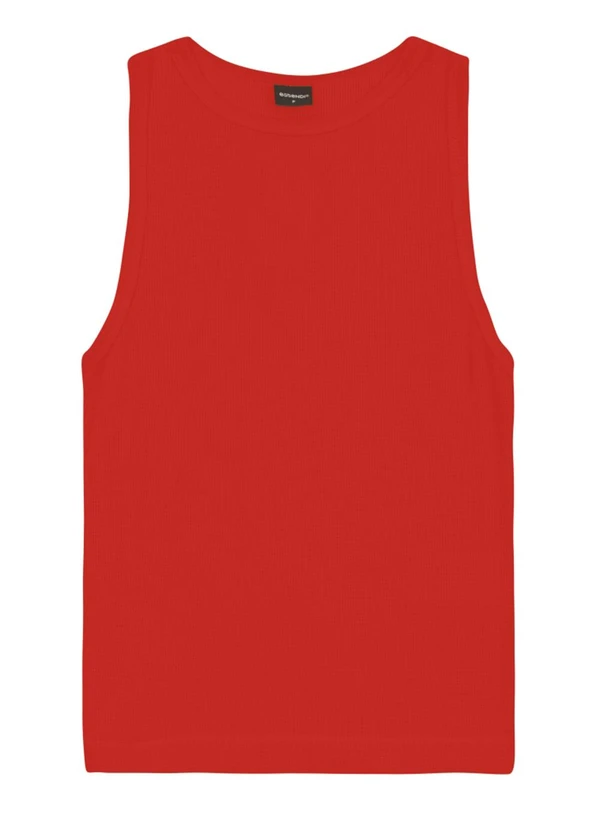 Essendi - Blusa Regata Feminina em Ribana Vermelho
