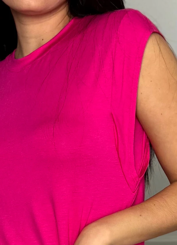 Doce Tom - Blusa Regata Malha com Ombreiras Pink 5