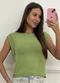 Doce Tom - Blusa Regata Malha com Ombreiras Off - variação: Verde