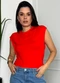 Doce Tom - Blusa Regata Malha com Ombreiras Off - variação: Vermelho