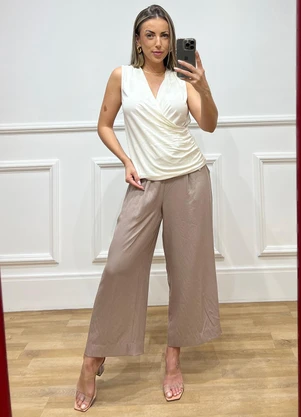 Doce Tom - Blusa Regata Transpassada Branco - DOCE TOM