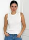 Doce Tom - Blusa  Regata Tricot sem Manga Telada Branca - variação: Branca