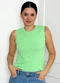 Doce Tom - Blusa  Regata Tricot sem Manga Telada Branca - variação: Verde