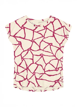 Malwee - Blusa Regular Abstrata em Viscose Branco - MALWEE