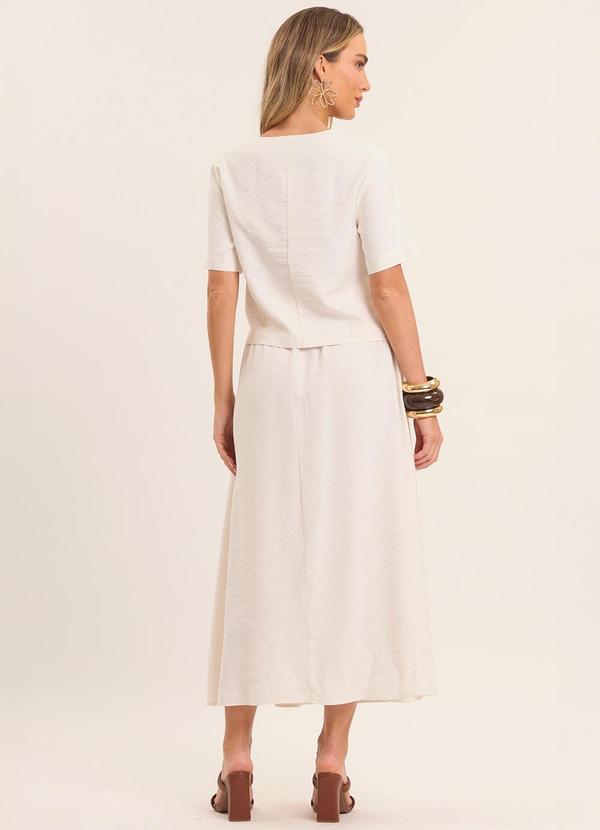 Doce Trama - Blusa Reta Brisamar com Decote Redondo Branco 4