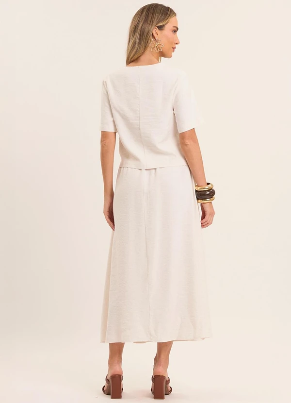 Doce Trama - Blusa Reta Brisamar com Decote Redondo Branco 4