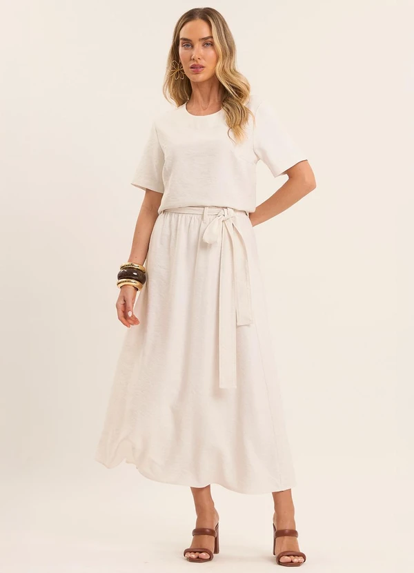 Doce Trama - Blusa Reta Brisamar com Decote Redondo Branco 5