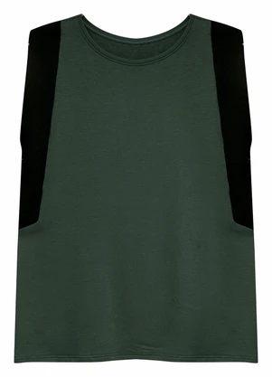 Malwee - Blusa Reta com Recorte Verde Militar - MALWEE