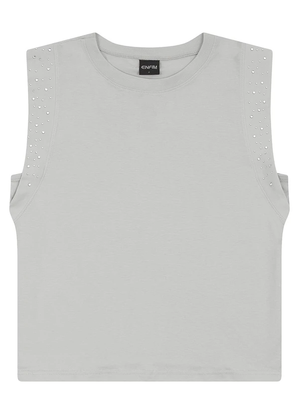 Enfim - Blusa Reta com Strass Cinza Claro 3
