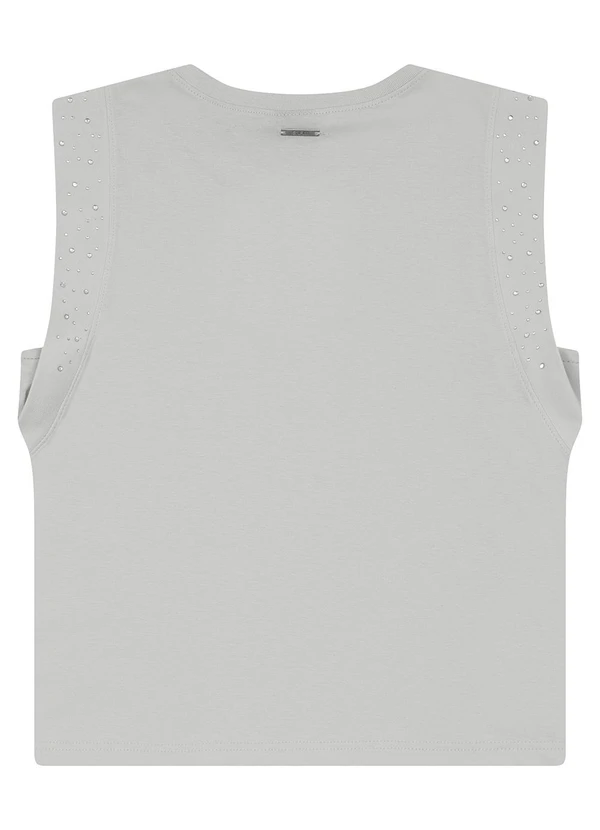 Enfim - Blusa Reta com Strass Cinza Claro 4