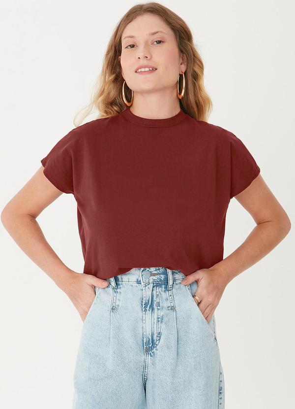 Malwee - Blusa Reta Comfy Touch Bordô